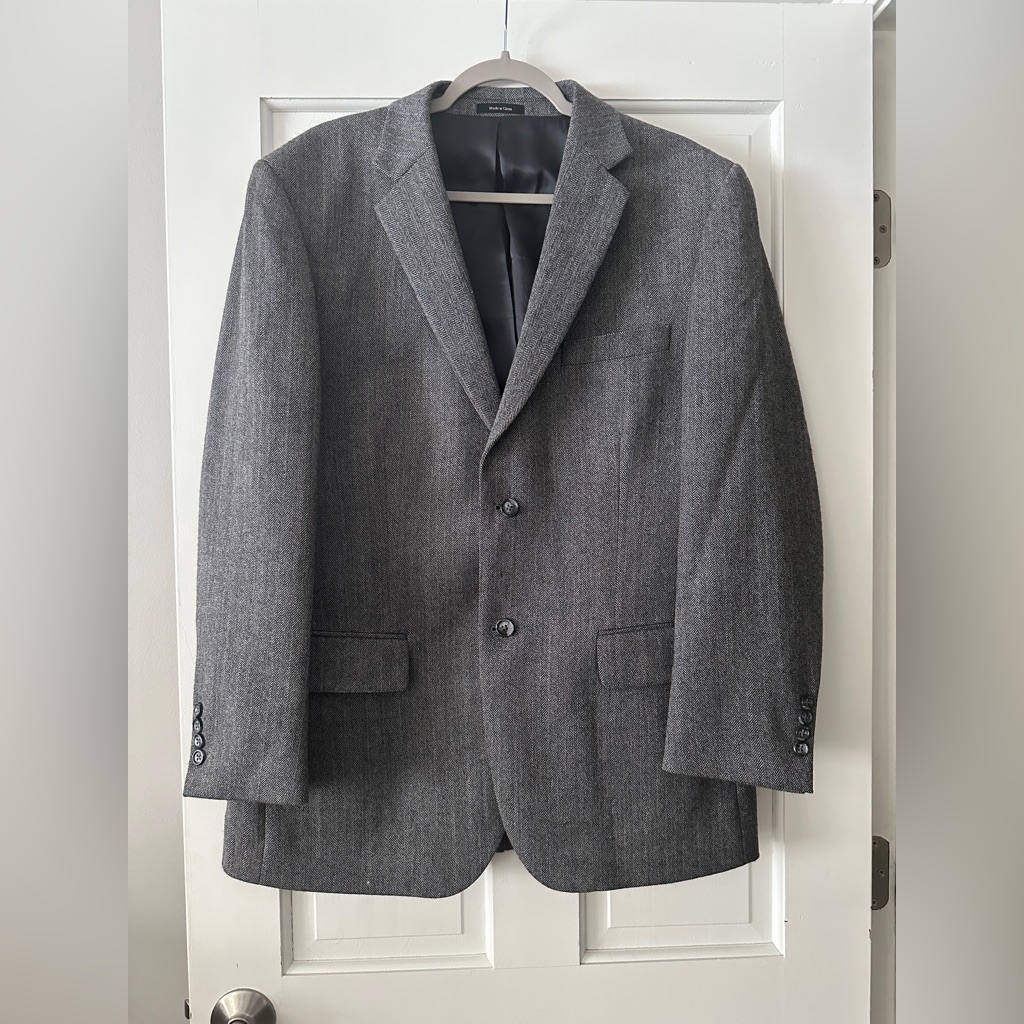 Joseph  Feiss Gold 100 Wool Herringbone 2Button Sport Coat